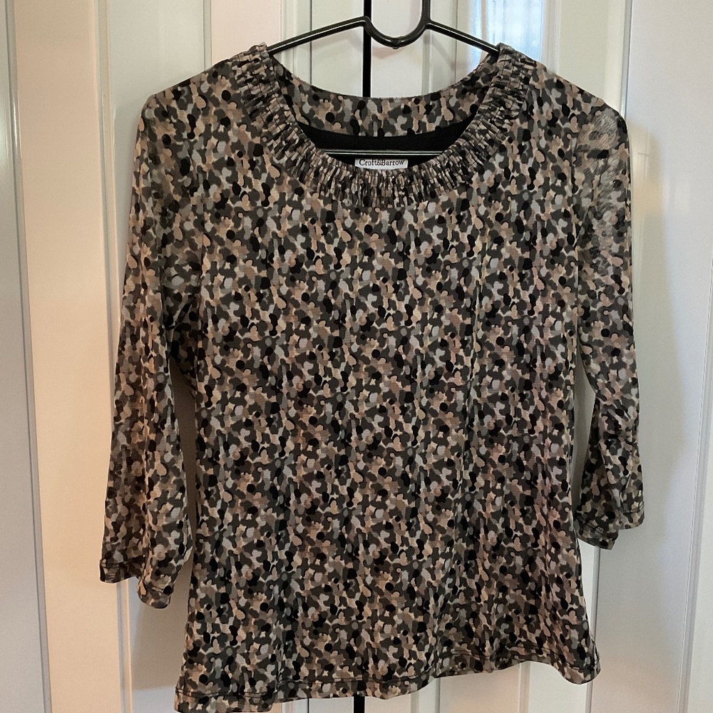 Animal Pattern 3/4 Sleeve Blouse